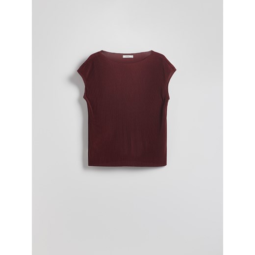 Bluzka damska Reserved z krótkimi rękawami z okrągłym dekoltem na wiosnę 