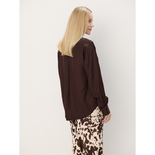 Mohito - Brązowa koszula z wiskozy - ciemno brązowy Mohito 32 Mohito