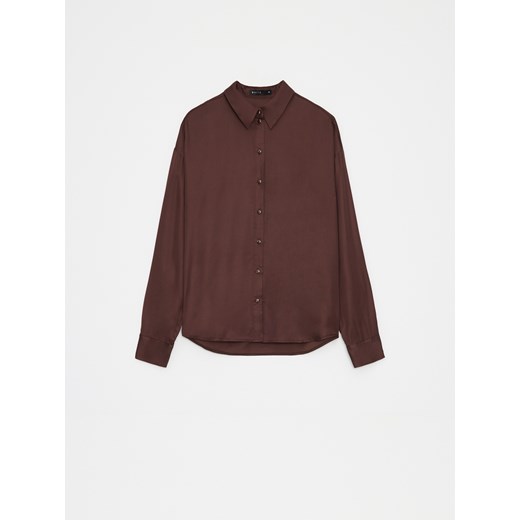 Mohito - Brązowa koszula z wiskozy - ciemno brązowy Mohito 36 Mohito