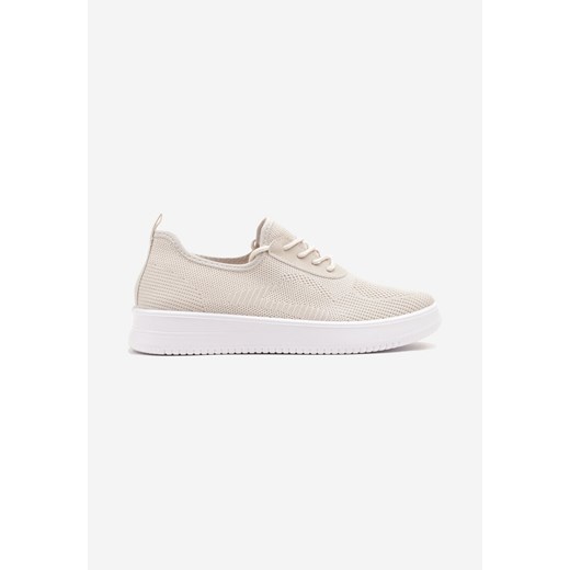 Buty sportowe damskie Born2be sneakersy na płaskiej podeszwie beżowe