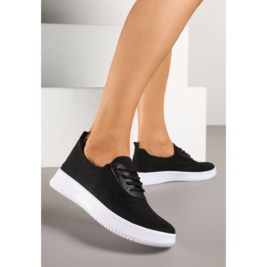 Buty sportowe damskie Renee sneakersy czarne płaskie