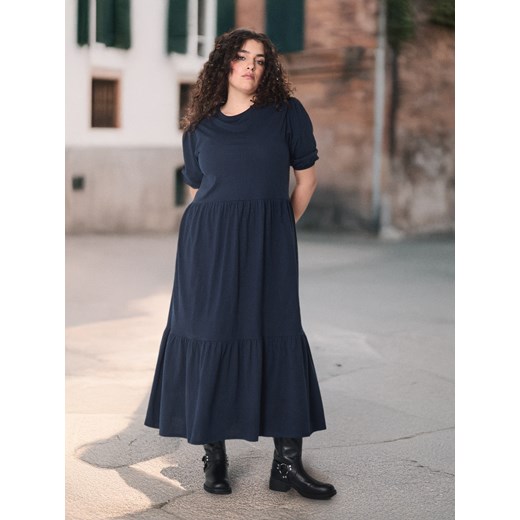 Sinsay - Sukienka maxi - granatowy Sinsay S Sinsay