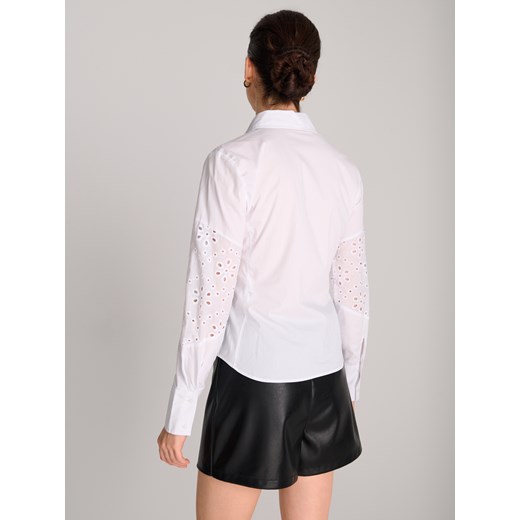 Sinsay - Koszula z ażurową wstawką - biały Sinsay XXL Sinsay