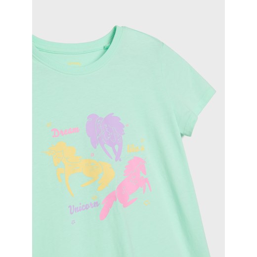 Sinsay - Koszula nocna z motywem jednorożców - zielony Sinsay 134 Sinsay
