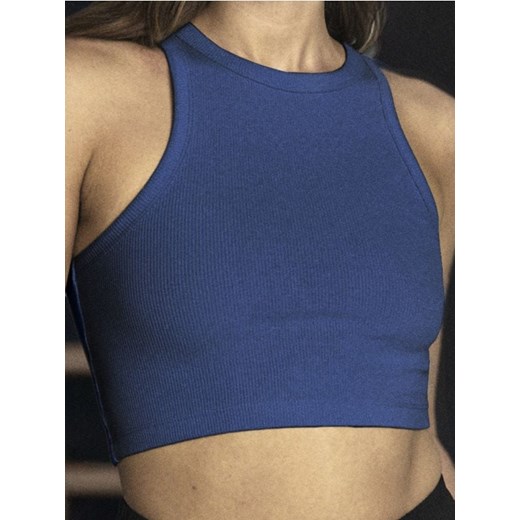 Sinsay - Crop top w prążki - niebieski ze sklepu Sinsay w kategorii Bluzki damskie - zdjęcie 178954586