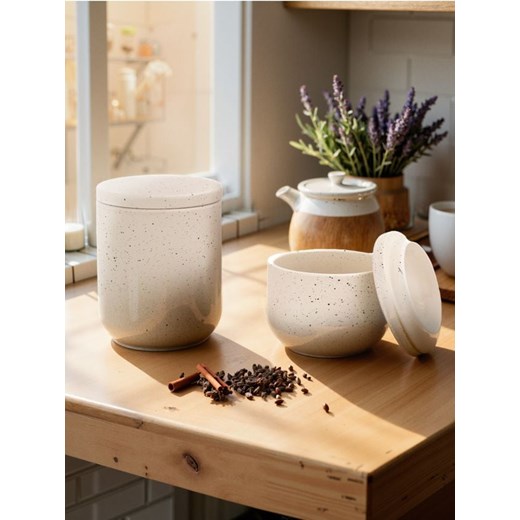 Sinsay - Ceramiczne pojemniki do przechowywania 2 pack - kremowy ze sklepu Sinsay w kategorii Dom - zdjęcie 178954638