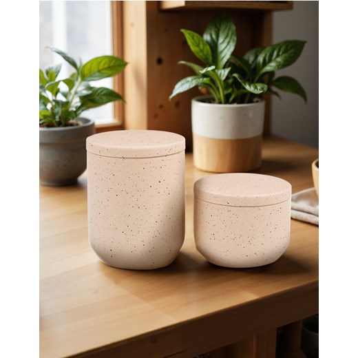 Sinsay - Ceramiczne pojemniki do przechowywania 2 pack - różowy ze sklepu Sinsay w kategorii Pojemniki kuchenne - zdjęcie 178954639