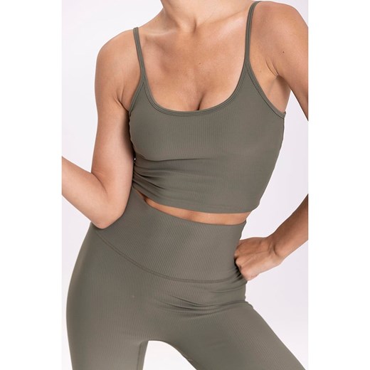 Onamaste Top sportowy w kolorze khaki Onamaste S/M Limango Polska wyprzedaż