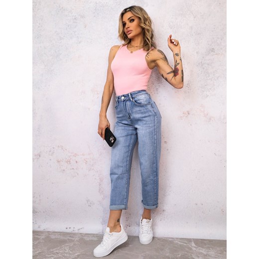 JASNE SPODNIE JEANSOWE MOM FIT Z WYSOKIM STANEM ze sklepu olika.com.pl w kategorii Jeansy damskie - zdjęcie 178957169