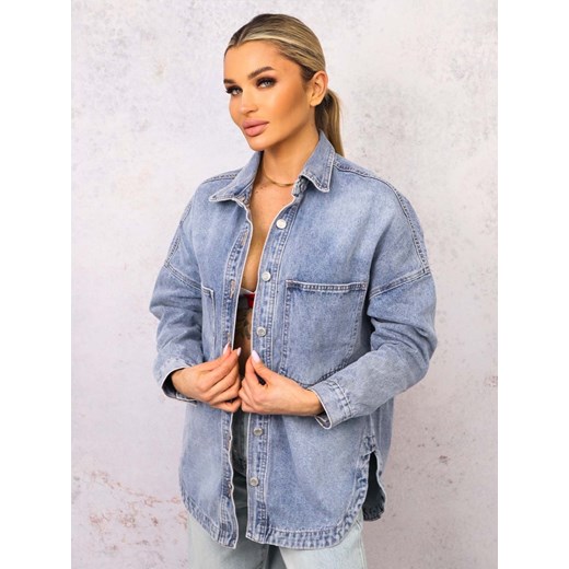 KURTKA KOSZULOWA JEANSOWA- JEANS ze sklepu olika.com.pl w kategorii Kurtki damskie - zdjęcie 178960995