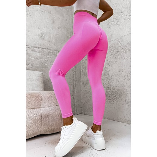 LEGGINSY MODELUJĄCE Z SZEROKIM PASEM- RÓŻOWE ze sklepu olika.com.pl w kategorii Spodnie damskie - zdjęcie 178961948