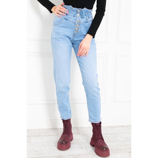 JASNE SPODNIE JEANSOWE MOM FIT Z GUZIKAMI -WYSOKI STAN ze sklepu olika.com.pl w kategorii Jeansy damskie - zdjęcie 178963069