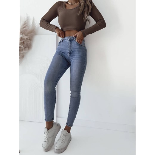 SPODNIE JEANSOWE SKINNY Z BARDZO WYSOKIM STANEM- NEBIESKI Olika XL olika.com.pl