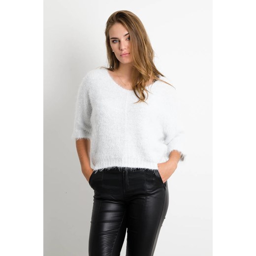 SZARY WŁOCHATY SWETER OVERSIZE ze sklepu olika.com.pl w kategorii Swetry damskie - zdjęcie 178966676