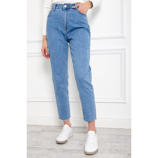 SPODNIE JEANSOWE MOM STRETCH Z PRZETARCIAMI- WYSOKI STAN ze sklepu olika.com.pl w kategorii Jeansy damskie - zdjęcie 178966698