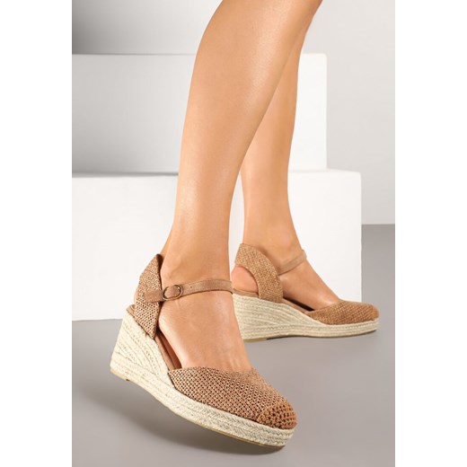 Brązowe Sandały w Stylu Espadryli na Plecionym Koturnie Reflara ze sklepu born2be.pl w kategorii Espadryle damskie - zdjęcie 178970748