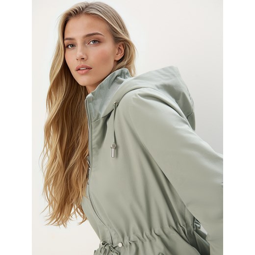 Mohito - Zielona kurtka parka z kapturem - ciemny zielony Mohito 36 Mohito