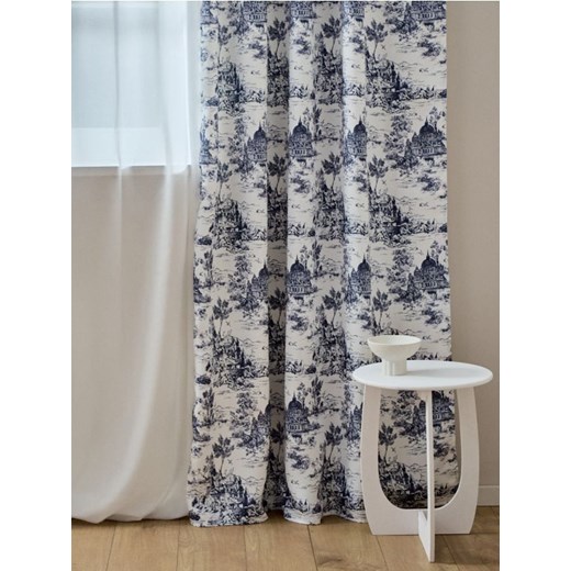 Sinsay - Zasłona z granatowym wzorem - granatowy Sinsay One Size Sinsay