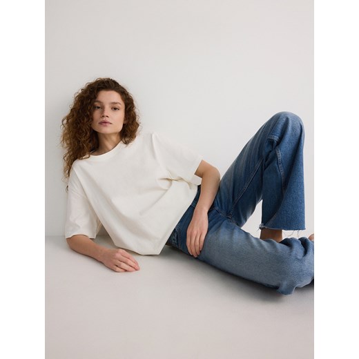Reserved - T-shirt oversize - złamana biel Reserved S Reserved