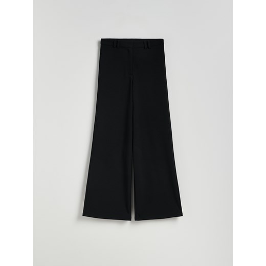 Reserved - Spodnie z szeroką nogawką - czarny Reserved L Reserved