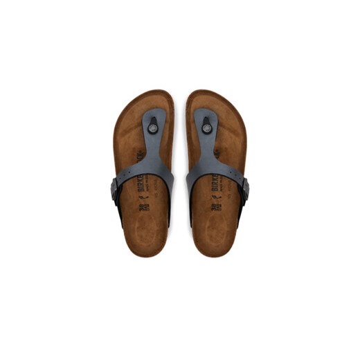 Klapki damskie BIRKENSTOCK niebieskie płaskie casual 