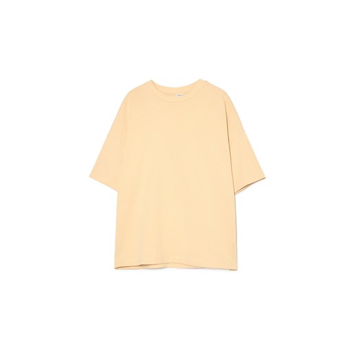 Cropp - Żółta koszulka oversize - kremowy Cropp L Cropp
