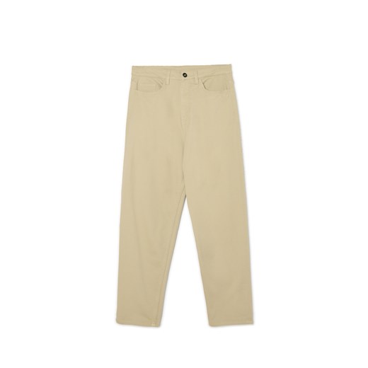 Cropp - Beżowe spodnie baggy loose - beżowy Cropp XS LONG Cropp