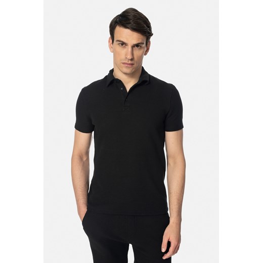 KOSZULKA POLO GUALDO CZARNA Z BAWEŁNĄ ze sklepu Recman w kategorii T-shirty męskie - zdjęcie 178979538