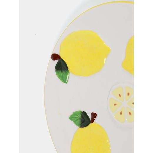 Sinsay - Talerz z dekoracyjnym wzorem w postaci przekrojonej cytryny - żółty Sinsay One Size Sinsay