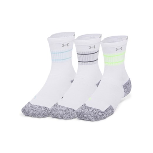 Skarpetki do biegania uniseks (3-pack) Under Armour UA AD Run Cushion 3pk Crew - białe ze sklepu Sportstylestory.com w kategorii Skarpetki męskie - zdjęcie 178981195