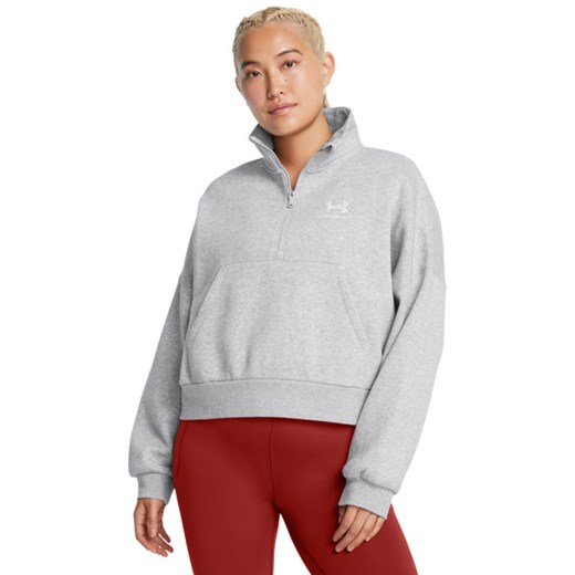 Damska bluza dresowa Under Armour UA Icon Fleece OS HZ - szara ze sklepu Sportstylestory.com w kategorii Bluzy damskie - zdjęcie 178981206