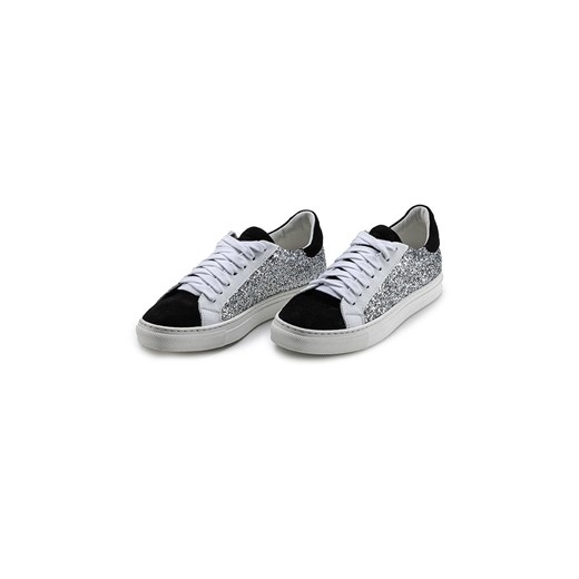 Anna Morellini Skórzane sneakersy &quot;Gisara&quot; w kolorze srebrno-biało-czarnym ze sklepu Limango Polska w kategorii Buty sportowe damskie - zdjęcie 178983715