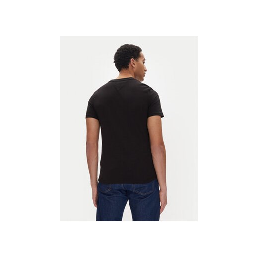 T-shirt męski czarny Tommy Jeans z krótkimi rękawami 
