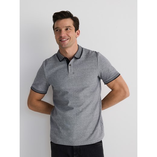 Reserved - Koszulka polo regular fit - ciemnoszary Reserved M Reserved
