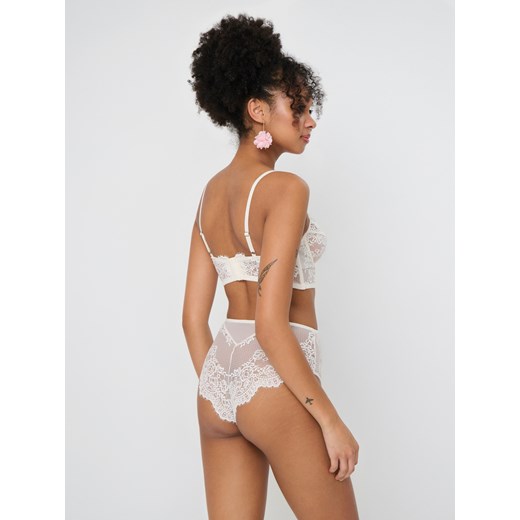 Sinsay - Biustonosz koronkowy - kremowy Sinsay 75C Sinsay