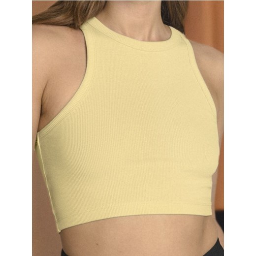 Sinsay - Crop top w prążki - żółty ze sklepu Sinsay w kategorii Bluzki damskie - zdjęcie 178991476