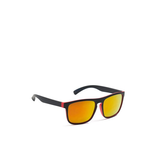 Cropp - Czerwono-czarne okulary przeciwsłoneczne wayfarer - czerwony Cropp Uniwersalny Cropp