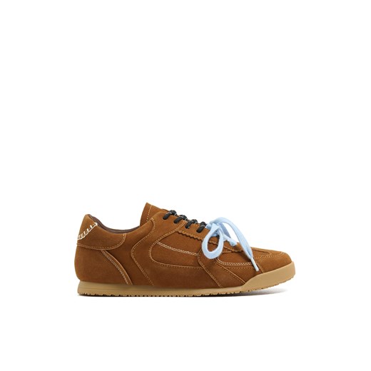 Cropp - Skórzane buty sneakersy - brązowy ze sklepu Cropp w kategorii Półbuty damskie - zdjęcie 178992839