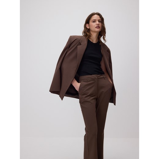 Reserved - Spodnie flare z wiskozą - brązowy Reserved XL Reserved