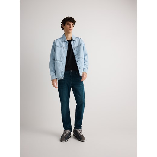 Reserved - Jeansy slim z efektem sprania - indigo jeans Reserved 31 Reserved