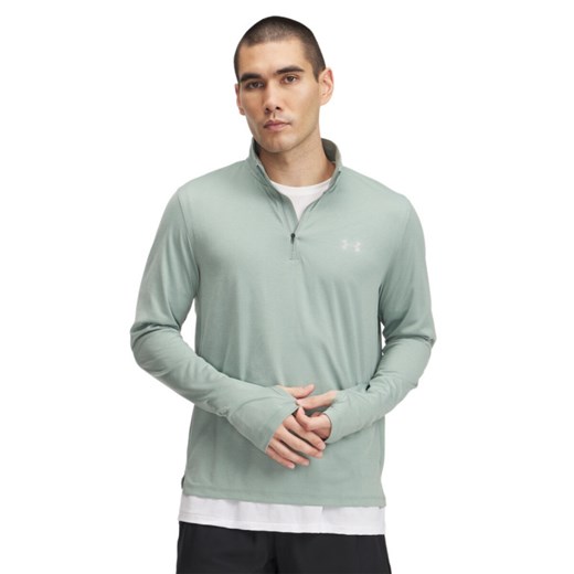 Męski longsleeve do biegania Under Armour UA Launch 1/4 ZIP - zielony ze sklepu Sportstylestory.com w kategorii T-shirty męskie - zdjęcie 178994269