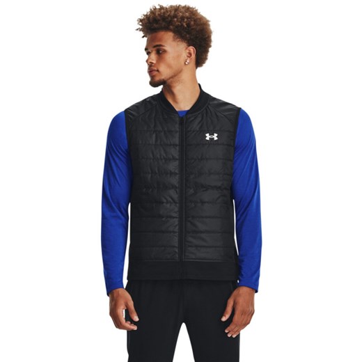 Męski bezrękawnik do biegania Under Armour UA Launch Insulated Vest - czarna ze sklepu Sportstylestory.com w kategorii Kamizelki męskie - zdjęcie 178994289