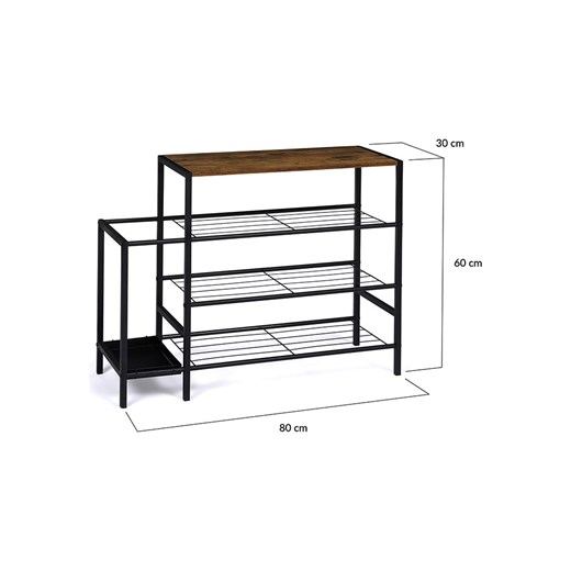 IDOMYA Essentials Regał "Elize" w kolorze jasnobrązowo-czarnym na buty Idomya Essentials onesize okazja Limango Polska