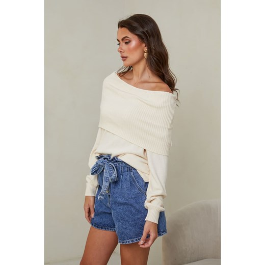 So Cachemire Sweter &quot;Kaba&quot; w kolorze kremowym So Cachemire S okazja Limango Polska