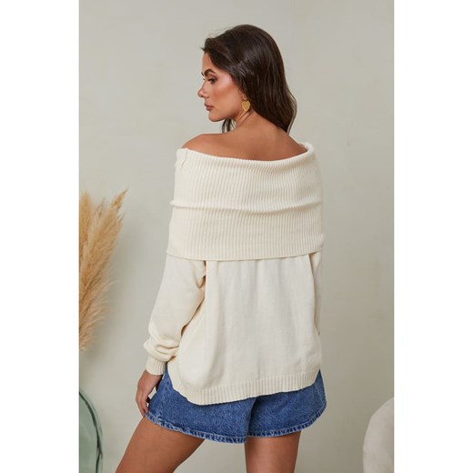 So Cachemire Sweter &quot;Kaba&quot; w kolorze kremowym So Cachemire L promocja Limango Polska