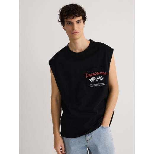 Reserved - T-shirt relaxed fit z nadrukiem - czarny ze sklepu Reserved w kategorii T-shirty męskie - zdjęcie 178995349