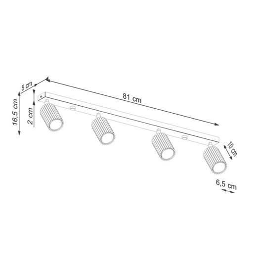 Oliwkowy plafon sufitowy czteropunktowy - D303-Avium Lumes One Size Edinos.pl