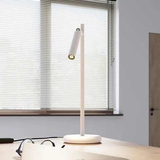 Biała regulowana lampka biurkowa - M090-Natilo Lumes One Size Edinos.pl
