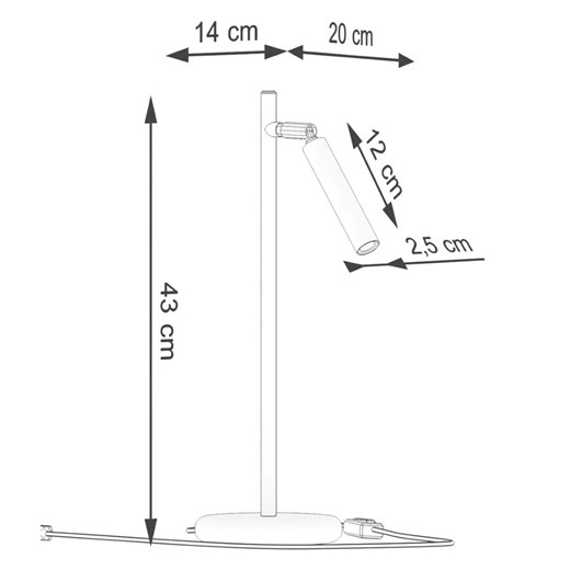 Biała regulowana lampka biurkowa - M090-Natilo Lumes One Size Edinos.pl