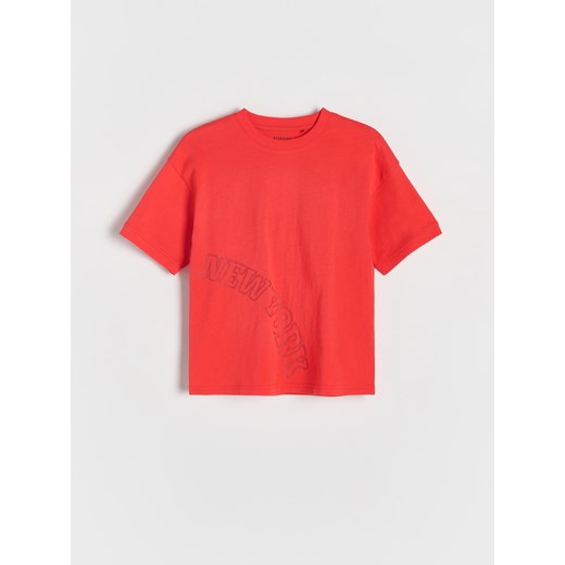 Reserved - Bawełniany t-shirt z nadrukiem - czerwony ze sklepu Reserved w kategorii T-shirty chłopięce - zdjęcie 178997478